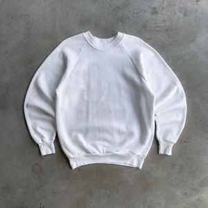 Vintage 90s Oneita White Blank Sweatshirt - L